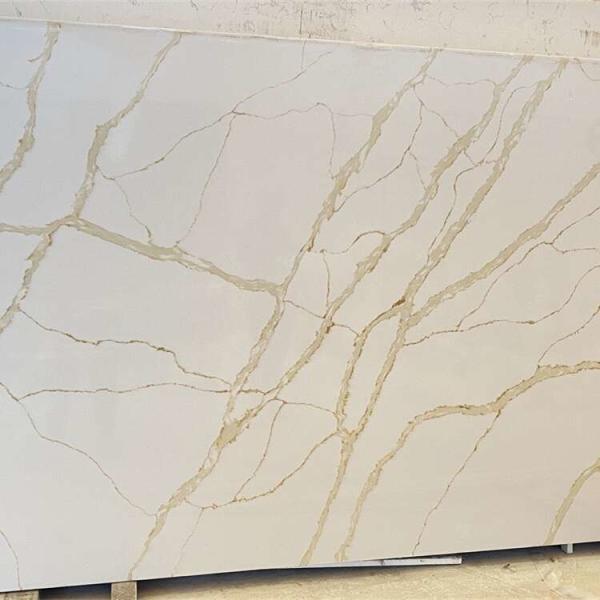 18mm 20mm 30mm Calacatta Engineered Stone Slab Customized Size Carrera White Quartz Stone