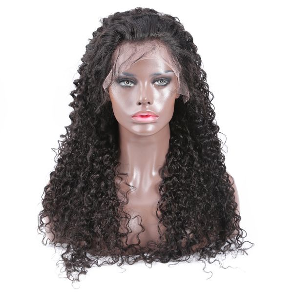 Deep Wave 100% Raw Virgin Lace Front Wigs With Baby Hair / Indian Human Hair Extensions