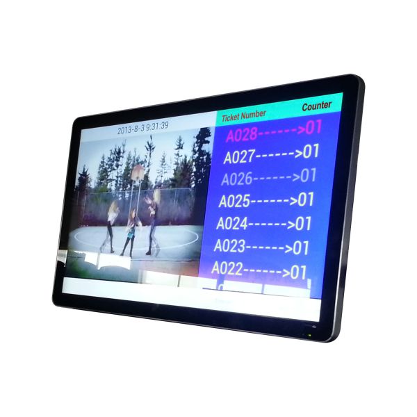 Token Number Central LCD displays with Advertising Video for Queue Management System