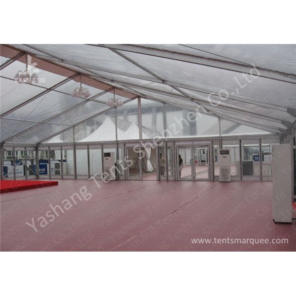 25m Width Hard Glass Wall Clear Top Tent Aluminum Alloy Main Profile