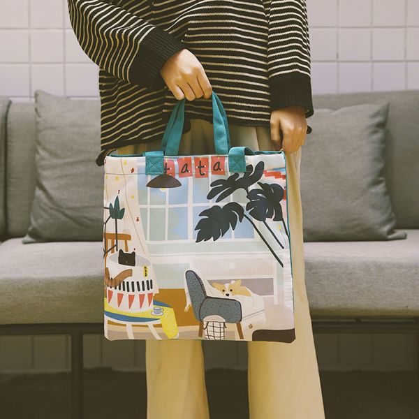 Japanese lovely art canvas single-shoulder bag spray figure cross-body bag small fresh cartoon lady bag