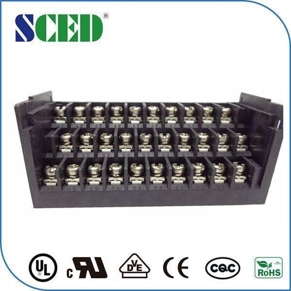 Conector elétrico 7.62mm do Pin do conector nivelado triplo 10 do bloco terminal da barreira