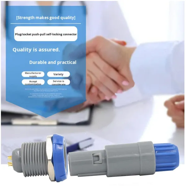 Fast Plugging Self-Locking Aviation Plug 6-Pin Socket Male Female Gray Blue China