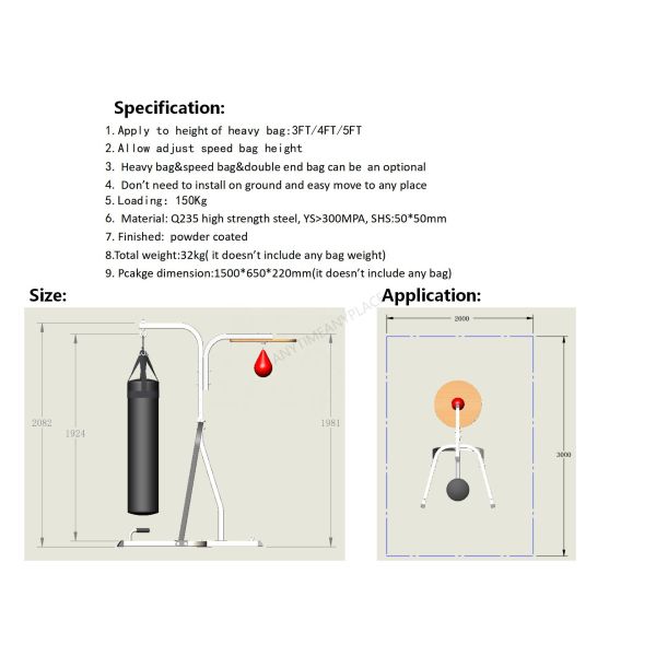 Freestanding Heavy Duty Boxing Bag Bracket Punching Bag Hanger Easy Installation