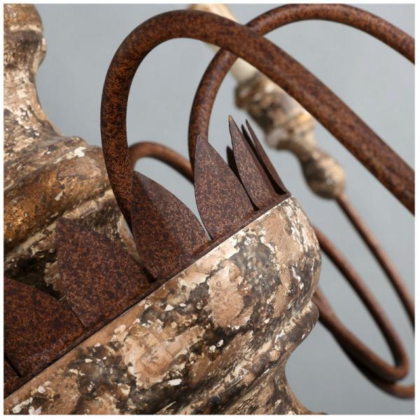Wood frame Iron chandelier for indoor home lighting fixtures (WH-CI-62)