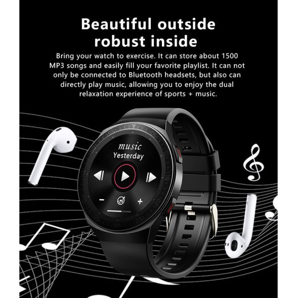 Wristband экрана касания Smartwatch HRS3300 фитнеса людей аудиоплеера IP67