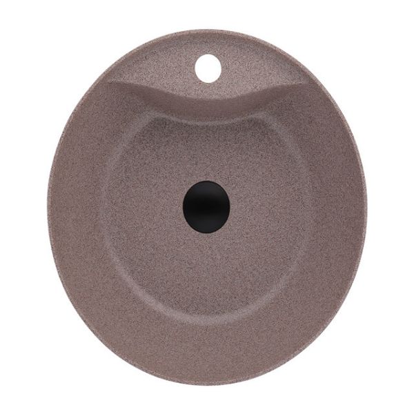 Round Bowl Hotel Use Quartz Stone Material Top Mount Barthroom Sink