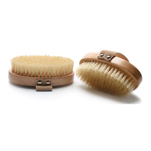 Natural Bristle Dry Exfoliating Brush Body Bath Shower 11*6.2*3.5cm