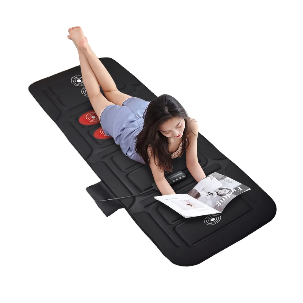 Body Vibration Motors and Therapy Heating Pad Massage Bed Topper Memory Foam Mattress for Adults