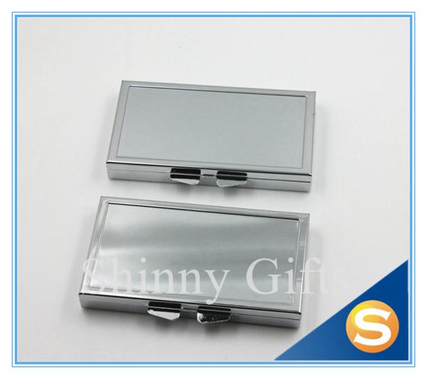 Shinny Gifts 7days Metal Pill Box Metal storage boxes for pill OEM/ODM is available Square Shape Silver Plating