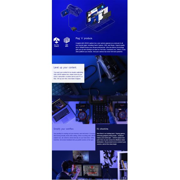 Max.FPS 1920x1080p 60/50fps USB Video Capture Card Grabber With Multiple Video Inputs