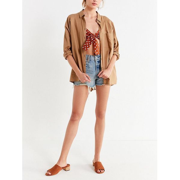 Customizable Women's Linen Shirt - Breathable Half Sleeve Blouse