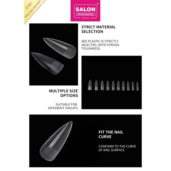 Matte Clear Almond Nails Extra Long Stiletto False Nails Sharp Shape Acrylic Fake Nail Tips for Nail Art