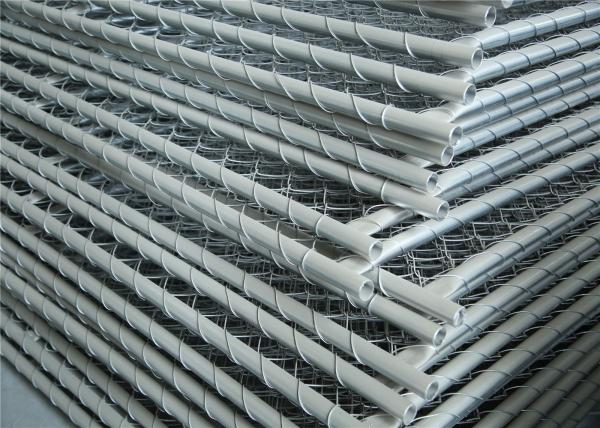 Construction Chain Link Fencing Panels OD 32mm*1.6mm 6'x12' 25mm Outer Tube Mesh aperture