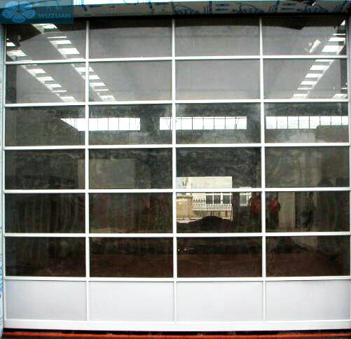 Sectional Organic Tempered Frosted Glass Panel Garage Doors