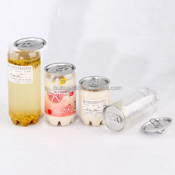 Прозрачные пластиковые соковые банки для пищевых продуктов