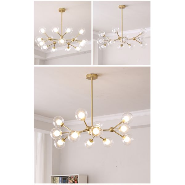Modern LED glass bubble chandelier metal plexiglass lamp Ceiling Decor modo Glass Ball Chandelier(WH-MI-247)