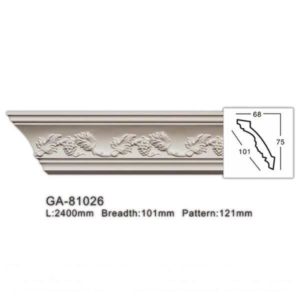 Polyurethane Crown Moulding Moisture Proof Anti-Insects Rot Resistant Decorative Cornice for Home Decor