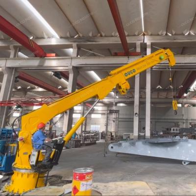 0.5T 15M Marine Telescopic Boom Crane For Offshore Support Vessel