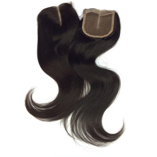 Top Quality Hot Unprocessed Natural Color Knot Bleached Brazilian Hair Middle Part 4*4inch Lace Closure Silky Straight