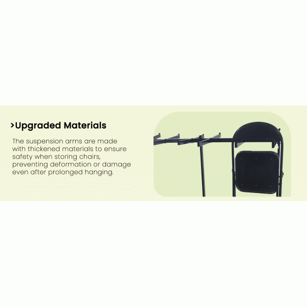 Heavy-Duty Folding Chair Rack With Wheels, 1000 Lbs Capacity Chair Dolly Cart For Folding Chairs, Tables, Schools, Churches, Weddings & Event Storage