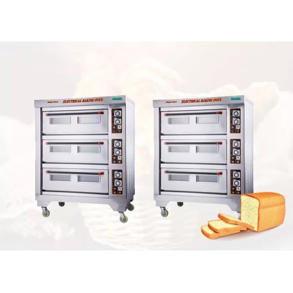 Three Deck 1220mm 19.8kw Industrial Bakery Oven