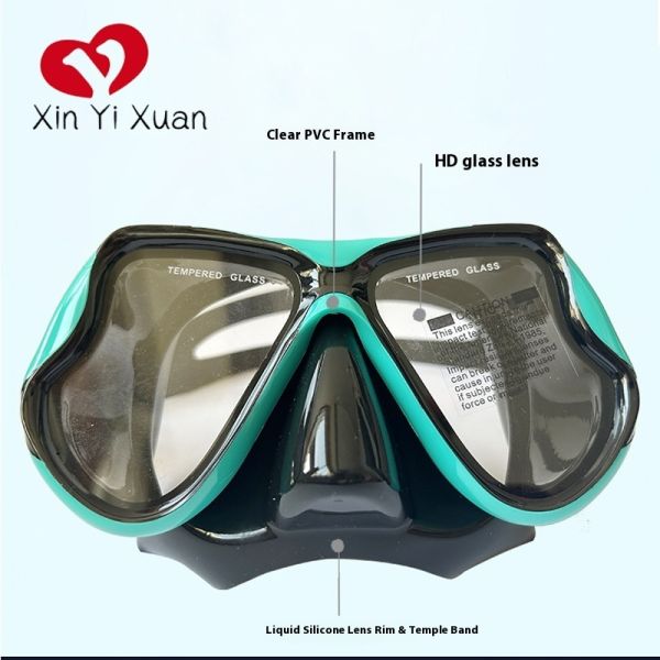 Deep diving face mask for adult cross-border swimming, anti-fog diving glasses, fully dry surfing, custom-made ODM by the manufacturer, silicone diving mask