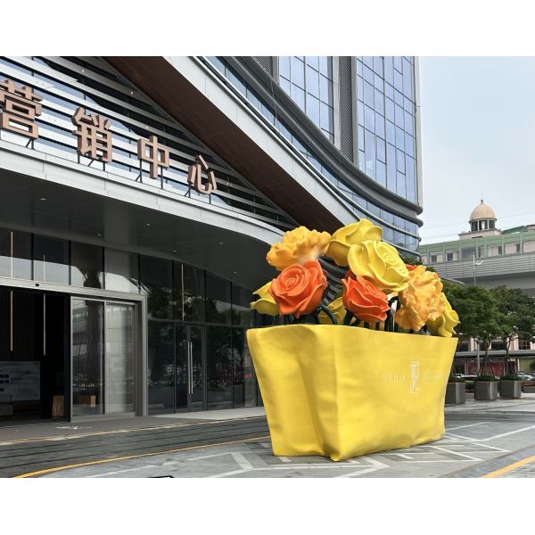 Custom - Made Flower Bag Sculptures for Decor | High - Quality Art Pieces