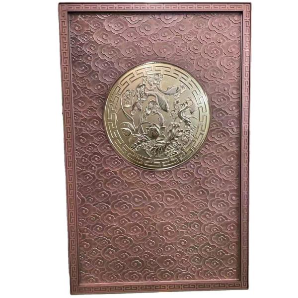 Classic Bronze Room Divider Copper Etched Metal Wall Partitions