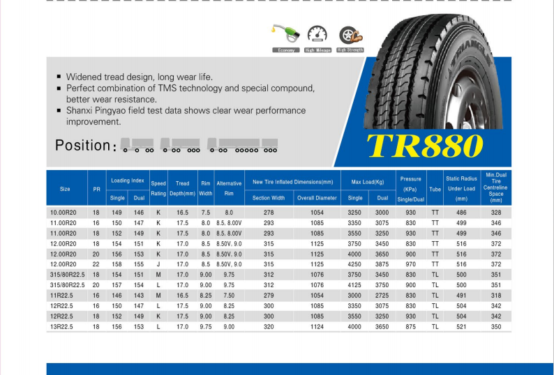 Commercial Truck Tire Prices 11.00R20 / 315/80R22.5 / 11R22.5 / 12R22.5