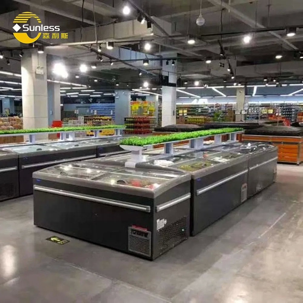 Dual Mode Combined Island Freezer Commercial Deep Freeze Island