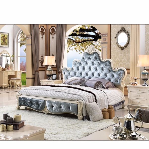 high back King size Leather Headboard Luxury Bed