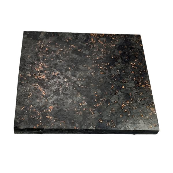 High Strength Marble Carbon Fiber Sheet 9mm Forged Plate with Red Copper Chopper
