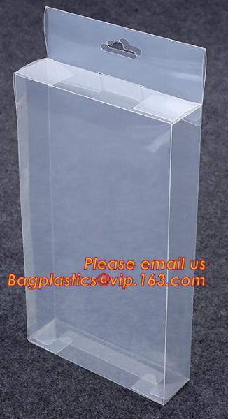 Clear PVC hard plastic packaging box, PET uv offset printing multicolor transparent gift display design craft plastic bo