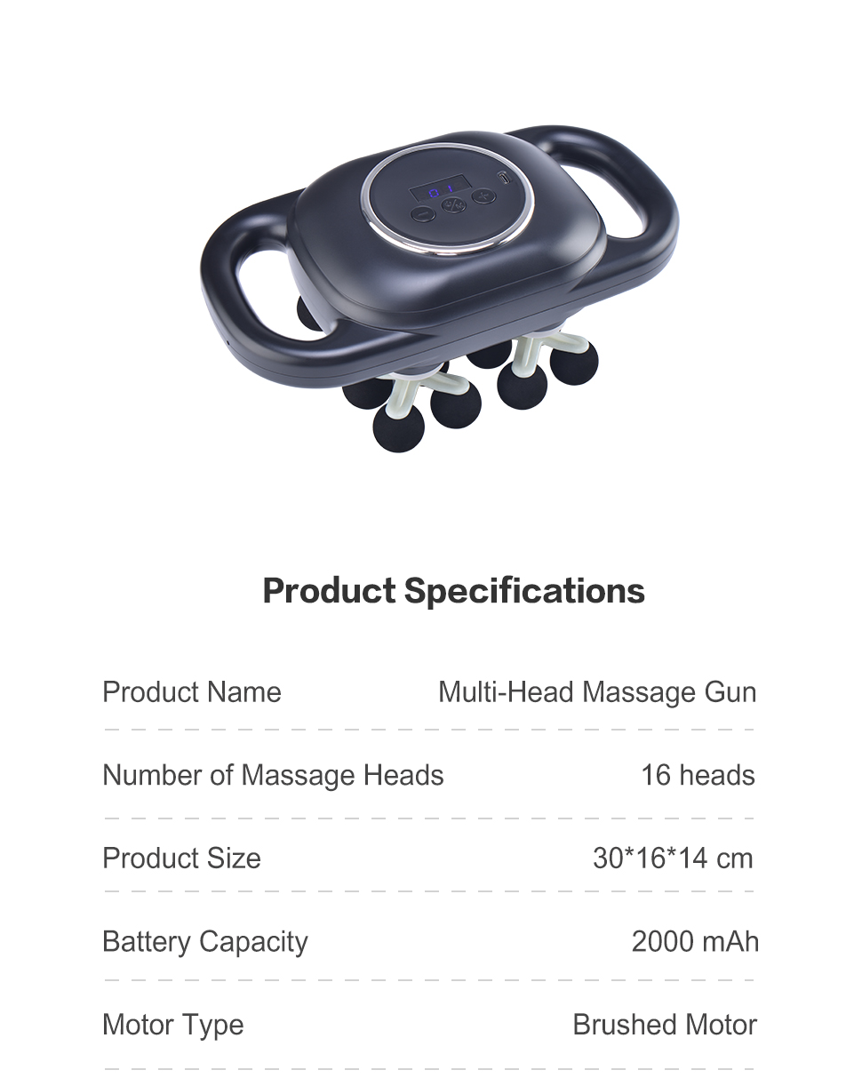 16 Head Deep Tissue High Power Massage Gun Body Massage for Back Shoulder Multifunction Massage Gun
