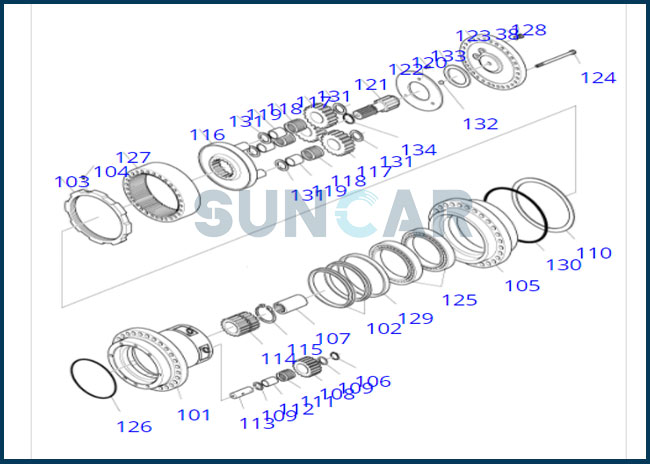 1.180-00511 плавая уплотнение для шестерни уменьшения DX180LC перемещения DOOSAN