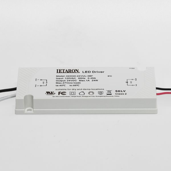 UL Listed 24W LED Driver for Bathroom Mirror & Under Cabinet Lights, 12V/24V Class II
