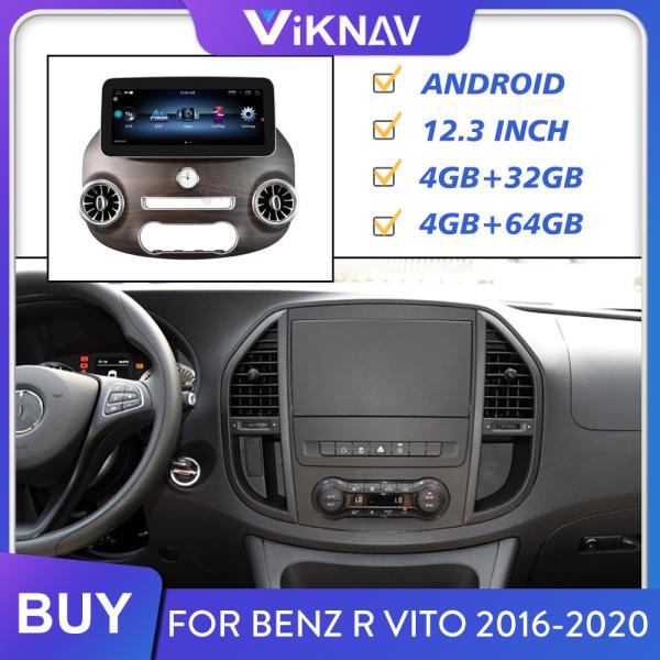 Double Din ABS Mercedes Benz Radio Stereo For Vito 2016 To 2020