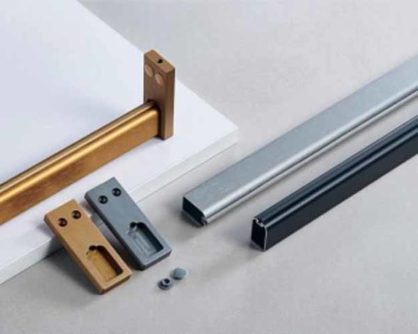 Heavy Duty Aluminium Wardrobe Tub Accessories Clothes Hanging Rod Round And Oval Closet Rod With Bracket
