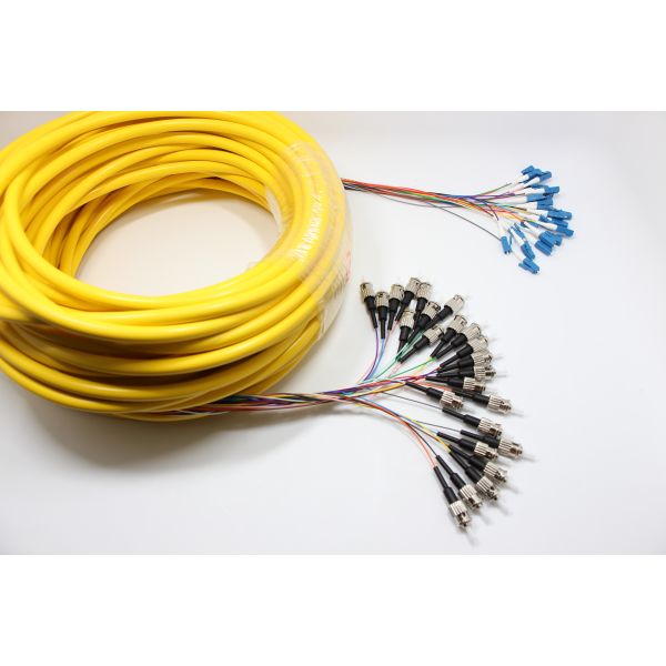 24F 0.9mm Pre-terminated cable ST UPC - LC UPC 9/125μm Single Mode Mini Breakout Fibre Optic Patch Cable