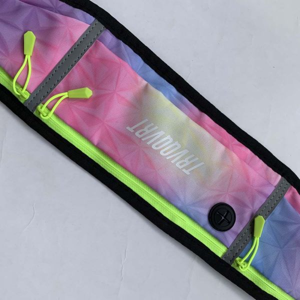 Florescence Sports Waist Bag Making Accessories PU/PVC With Three Zipper Pocket