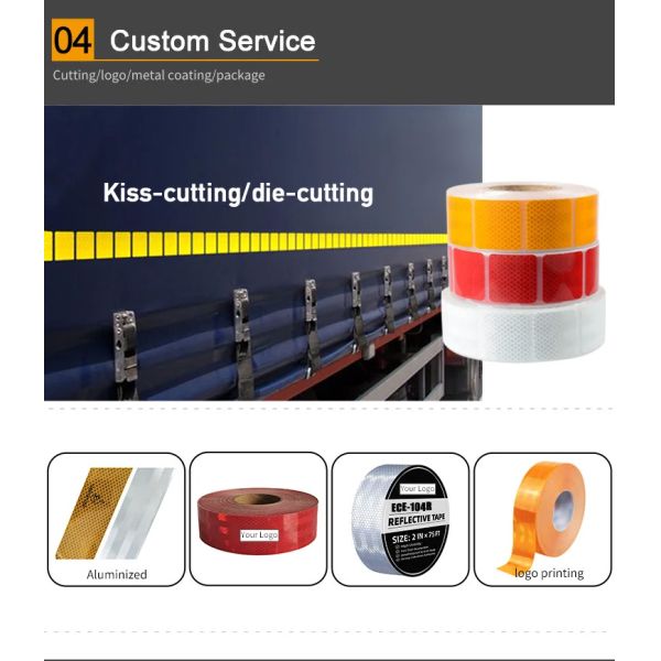 Hi Vis Клейкая отражающая лента для грузовиков Белая Желтая Красная ECE 104 R ECE-104