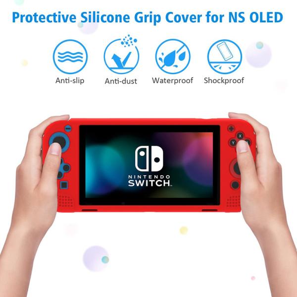 Protective HOXC Nintendo Switch OLED Silicone Protective Case, Ergonomic Grip Grip Silicone Cover For Nintendo Switch Pro Console