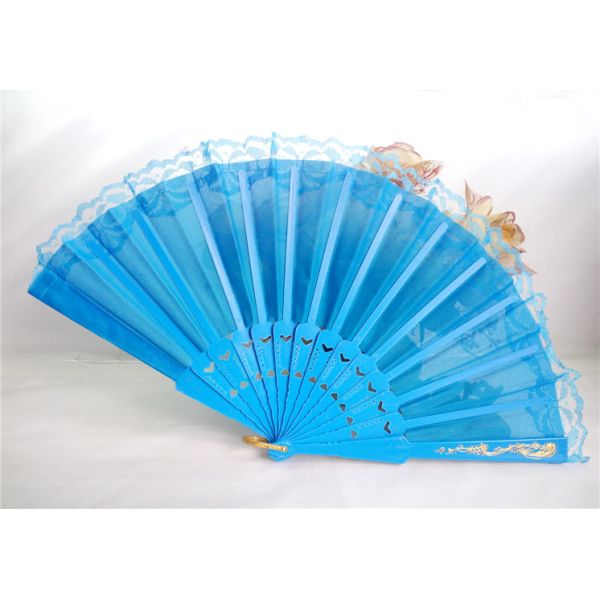 Wholesale Festival Party Performance Dance Lace Fan Wedding Gift Lace Plastic Fan