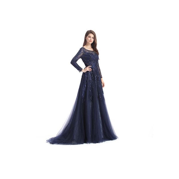 Women Sexy Wrap Plunging Sparkle Prom Dresses With Sleeves A - Line Style