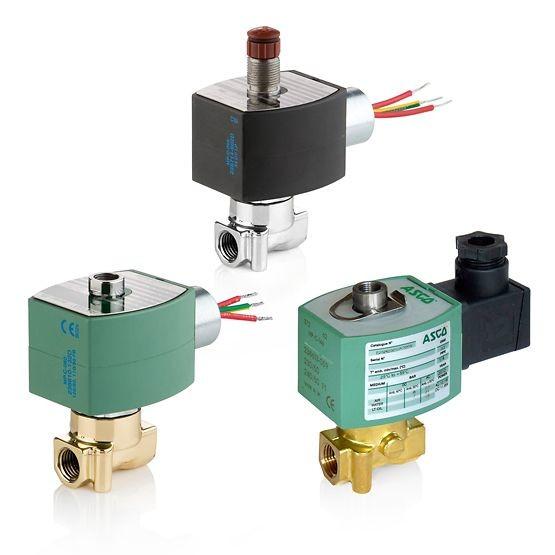 ASCO Series 314 3/2 Solenoid Valve Direct Acting Universal 1/8 1/4 NPT Steel Brass Body