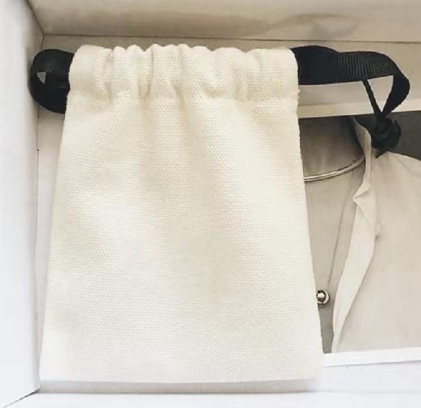 Screen Printing Drawstring Jewelry Pouch White Cotton Jewelry Pouch For Watches