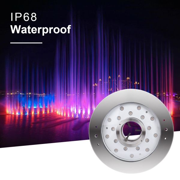 Luz de fonte subaquática IP68 18W 36W 54W Quente Branco Azul RGB Aço inoxidável 316L