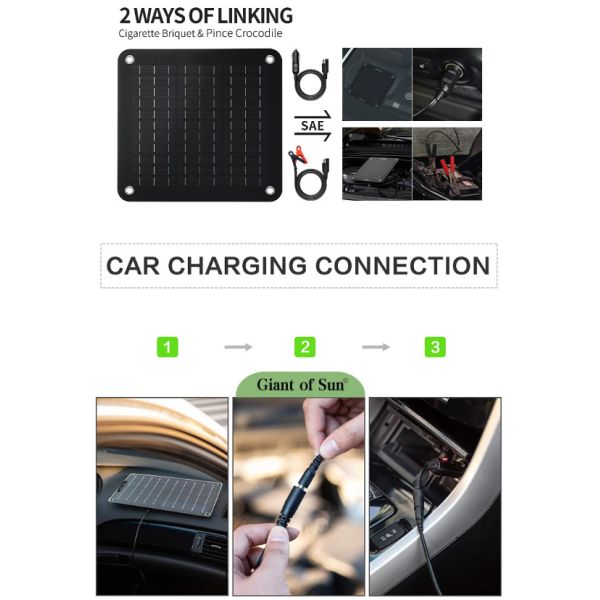 IP67 водонепроницаемый 12В USB солнечный батарейный зарядчик