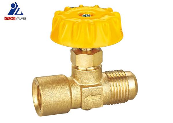 Zinc Handle F X M Brass Stop Valve Gas ISO14001 Yellow 10 Bar